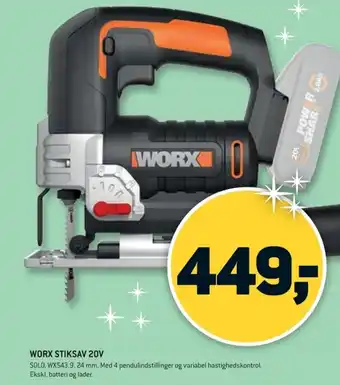 XL-BYG WORX STIKSAV 20V tilbud