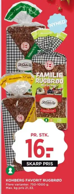 MENY Kohberg familierugbrød tilbud