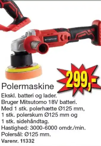 Harald Nyborg Mitsutomo polermaskine tilbud