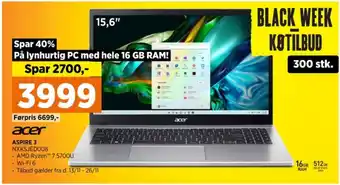 Power Acer bærbar pc tilbud