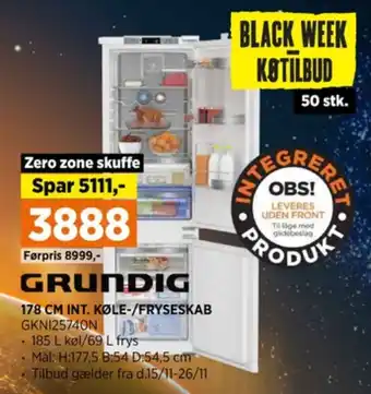 Power Grundig køle/fryseskab tilbud