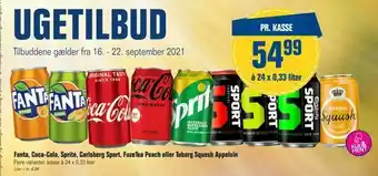 Otto Duborg Fanta, Coca-Cola, Sprite, Carlsberg Sport, FuzeTea Peach eller Tuborg Squash Appelsin tilbud