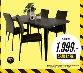 My Home Allerum spisebord m. 4 stk. dixon spisebordstole tilbud
