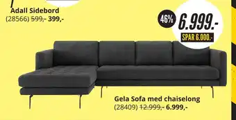 My Home Gela sofa med chaiselong tilbud