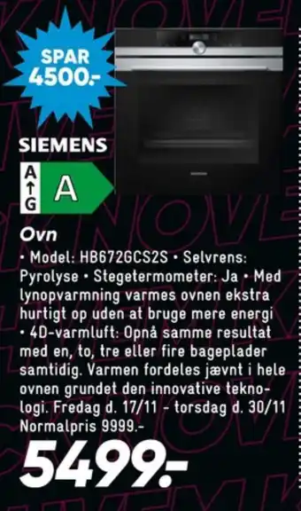 Bilka Siemens indbygningsovn tilbud