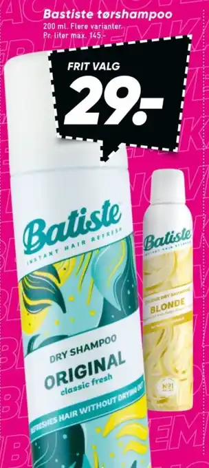Bilka Batiste tørshampoo tilbud