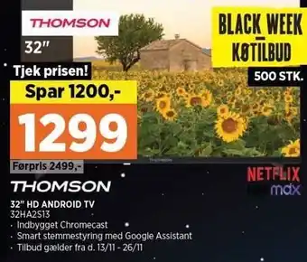 Power 32'' hd android tv tilbud