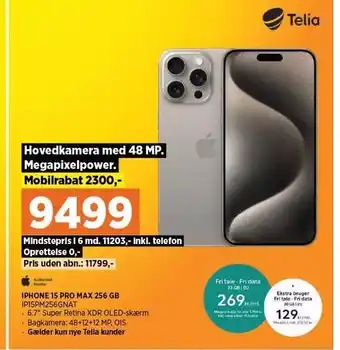 Power Iphone 15 pro max 256 gb tilbud