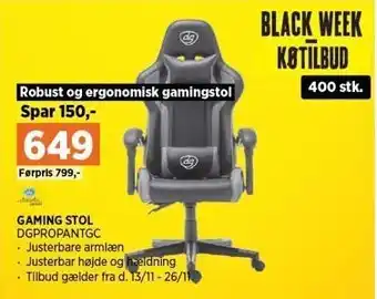 Power Gaming stol tilbud