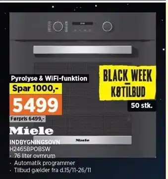 Power Miele indbygningsovn tilbud