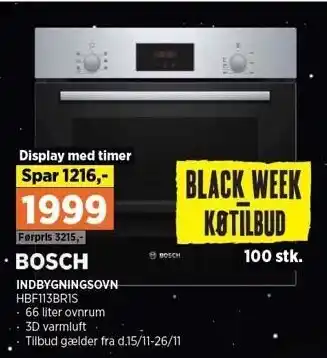 Power Bosch indbygningsovn tilbud