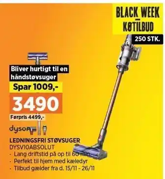 Power Dyson ledningsfri støvsuger tilbud