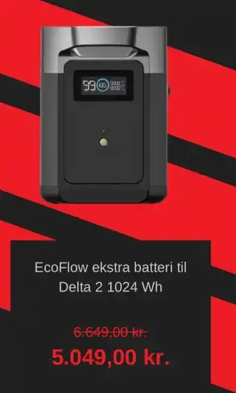 Bauhaus EcoFlow ekstra batteri til Delta 2 1024 Wh tilbud