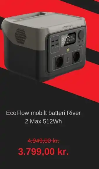 EcoFlow mobilt batteri River 2 Max 512Wh