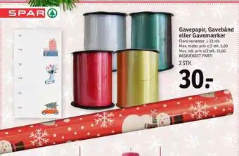SPAR Ukendt gavepapir tilbud
