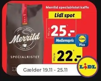 Netto Merrild kaffe, 400 g tilbud