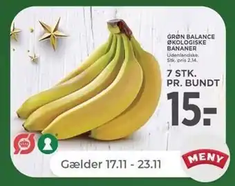 Netto Grøn balance økologiske bananer 7 stk tilbud