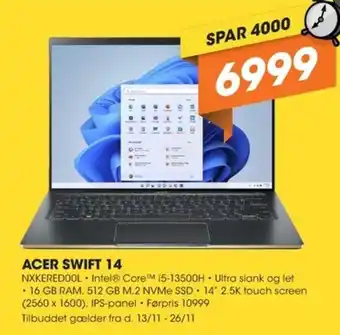 Expert ACER SWIFT 14 NXKEREDOOL tilbud