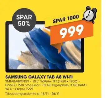 Expert SAMSUNG GALAXY TAB A8 WI-FI SMTABA8WIFIGY tilbud