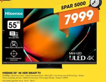 Expert HISENSE 55" 4K HDR SMART TV 55U8KQ tilbud