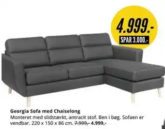 My Home Georgia Sofa med Chaiselong tilbud