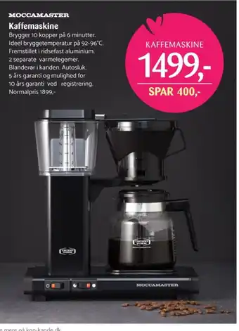 Kop & Kande Moccamaster kaffemaskine tilbud