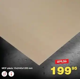 MDF-plade 12x2440x1220 mm
