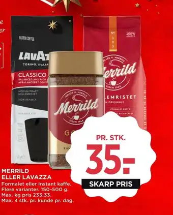MENY MERRILD ELLER LAVAZZA tilbud