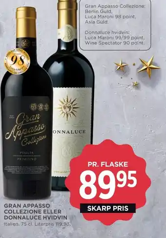 MENY GRAN APPASSO COLLEZIONE ELLER DONNALUCE HVIDVIN tilbud