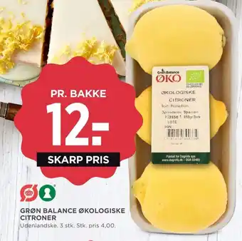 MENY GRØN BALANCE ØKOLOGISKE CITRONER tilbud