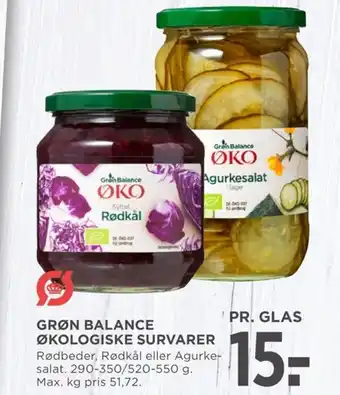 MENY GRØN BALANCE ØKOLOGISKE SURVARER tilbud