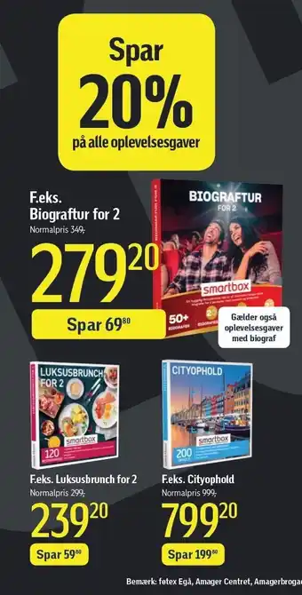 Føtex Spar 20% på alle oplevelsesgaver tilbud