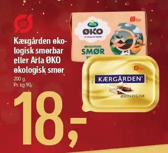 Føtex Kærgården økologisk smørbar eller arla øko økologisk smør tilbud