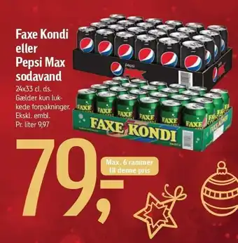 Føtex Faxe kondi eller pepsi max sodavand tilbud