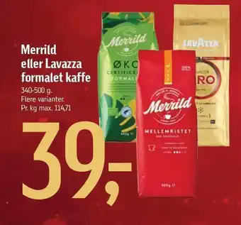 Føtex Merrild eller lavazza formalet kaffe tilbud