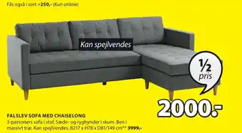 JYSK FALSLEV SOFA MED CHAISELONG tilbud