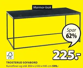JYSK TROSTERUD SOFABORD tilbud