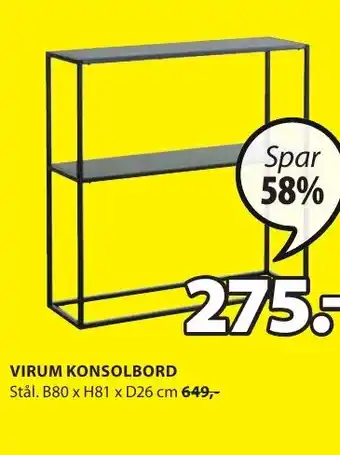 JYSK VIRUM KONSOLBORD tilbud