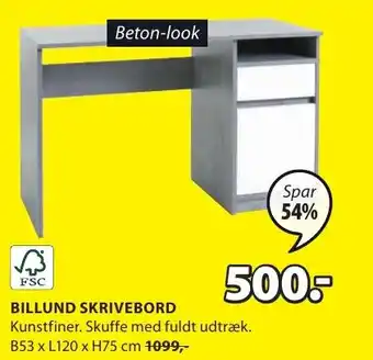 JYSK BILLUND SKRIVEBORD tilbud