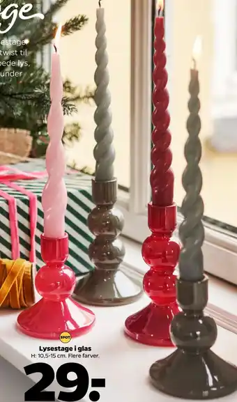 Lysestage i glas