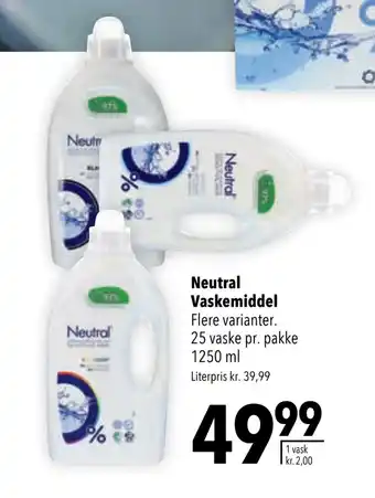 Neutral vaskemiddel