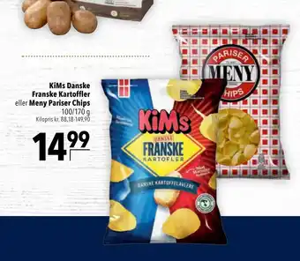 Kims danske franske kartoffler eller meny pariser chips