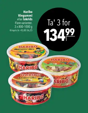 Haribo vingummi eller lakrids