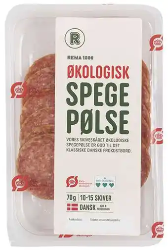 REMA 1000 Spegepølse i skiver, 70 g tilbud