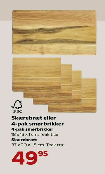 Kvickly Skærebræt eller 4-pak smørbrikker tilbud