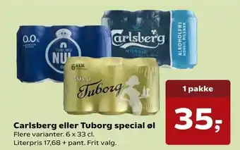 Kvickly Carlsberg eller Tuborg special øl tilbud
