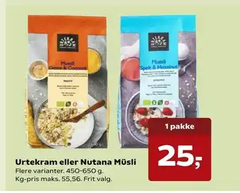 Urtekram eller Nutana Müsli