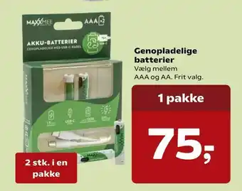 Kvickly Genopladelige batterier tilbud
