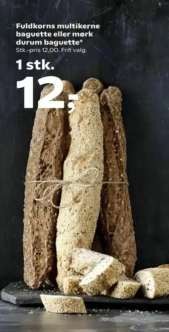SuperBrugsen Fuldkorns multikerne baguette eller mørk durum baguette tilbud