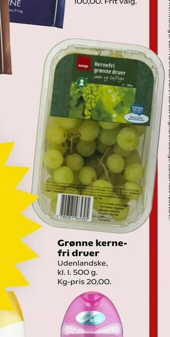 Kvickly Grønne kernefri druer tilbud